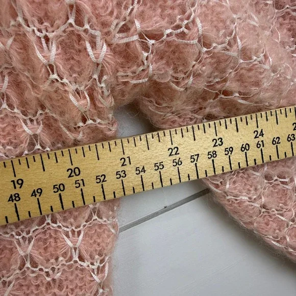 VINTAGE 1961 Nissho-Iwai Mohair Cardigan DOUBLE BREASTED Sweater WOMEN 48 JAPAN